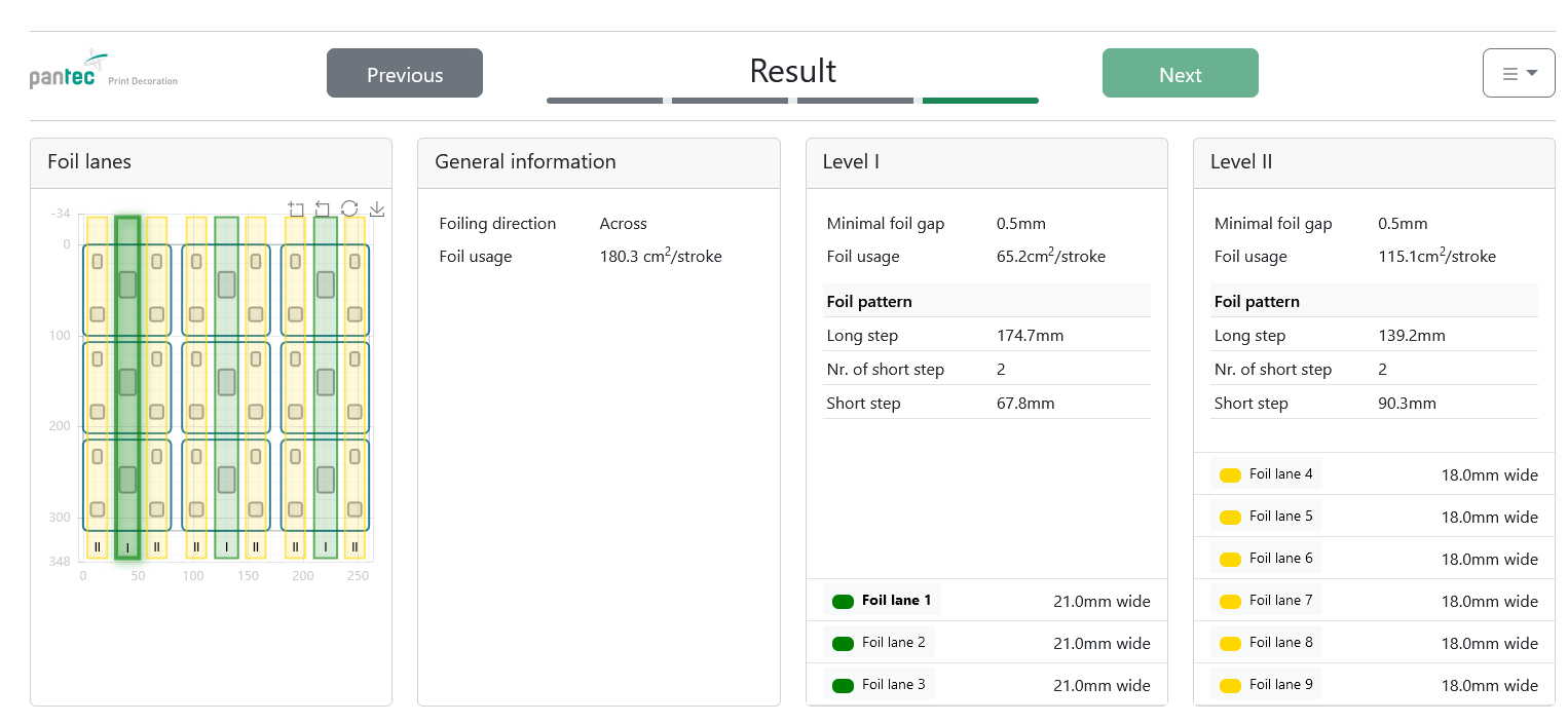 Foil_Optimizer dashboard Pantec