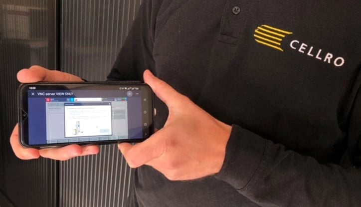 Remote access to the HMI of Cellro’s Elevate via the mobile app