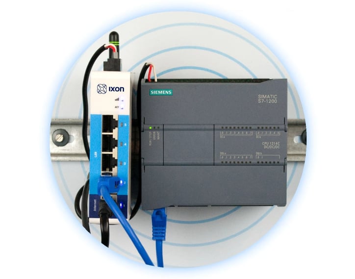 IXrouter connesso al PLC Siemens per accesso remoto