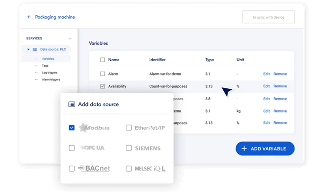 IXON Cloud feature plc cloud data logging