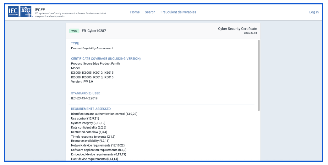 IEC 62443-4-2 - public database