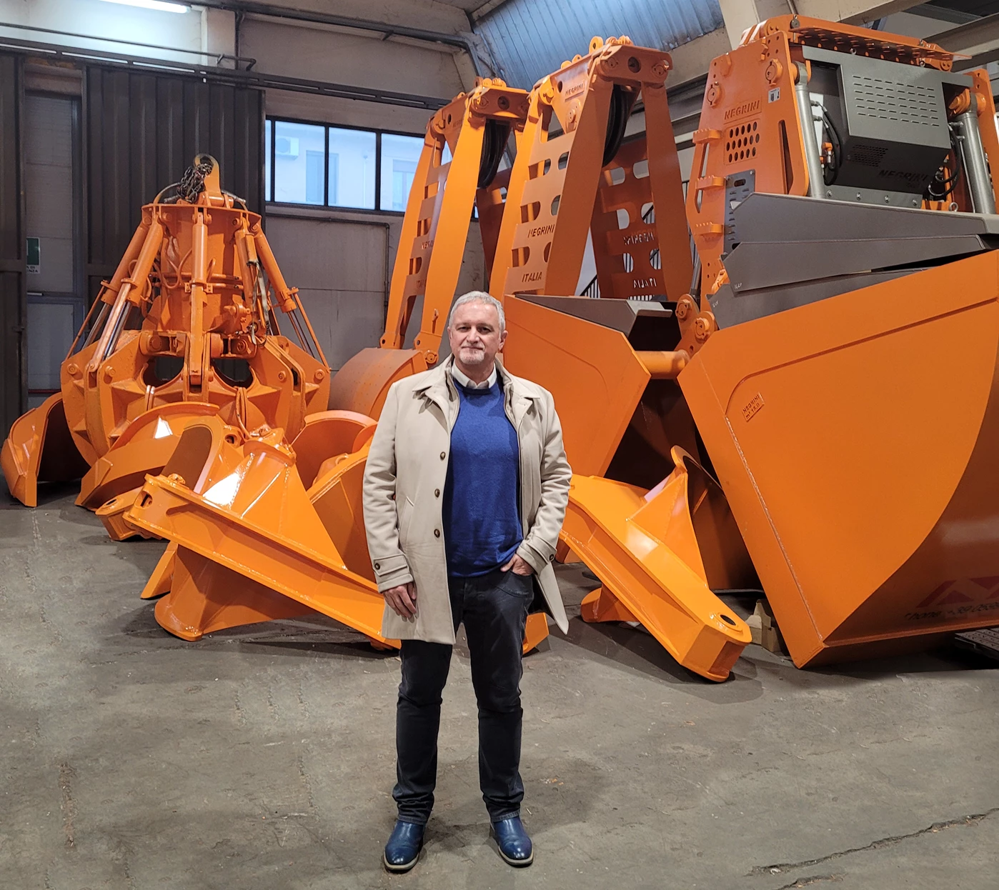 Massimo Negrini from Negrini Srl with the adaptive grabs they produce
