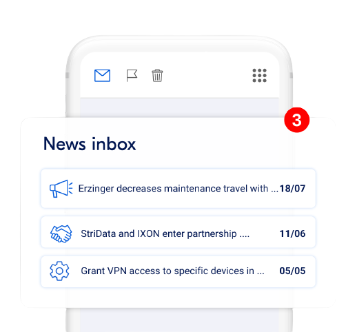 News inbox e-mail IXON Cloud