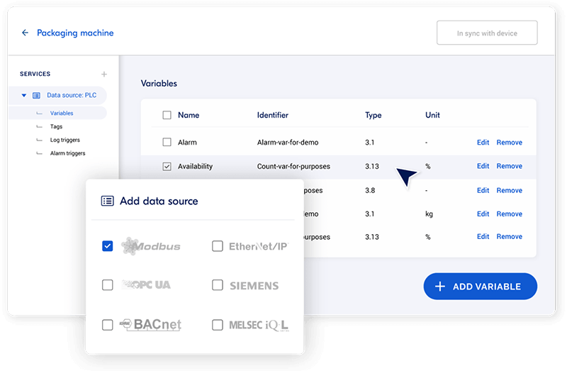 IXON Cloud Funzione di registrazione dei dati nel cloud del PLC